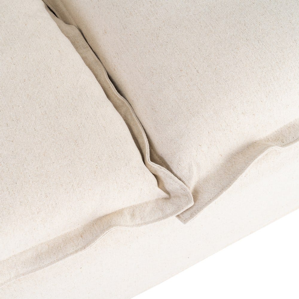 Sofá 2 plazas beige con estructura de madera y tapizado en tela – 200 x 109 x 90 cm - Imagen 5
