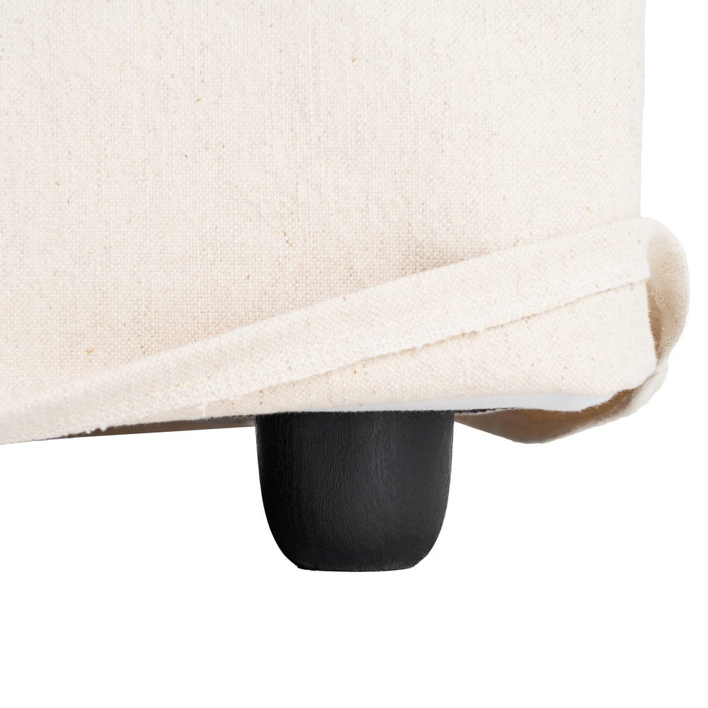 Sofá 2 plazas beige con estructura de madera y tapizado en tela – 200 x 109 x 90 cm - Imagen 9