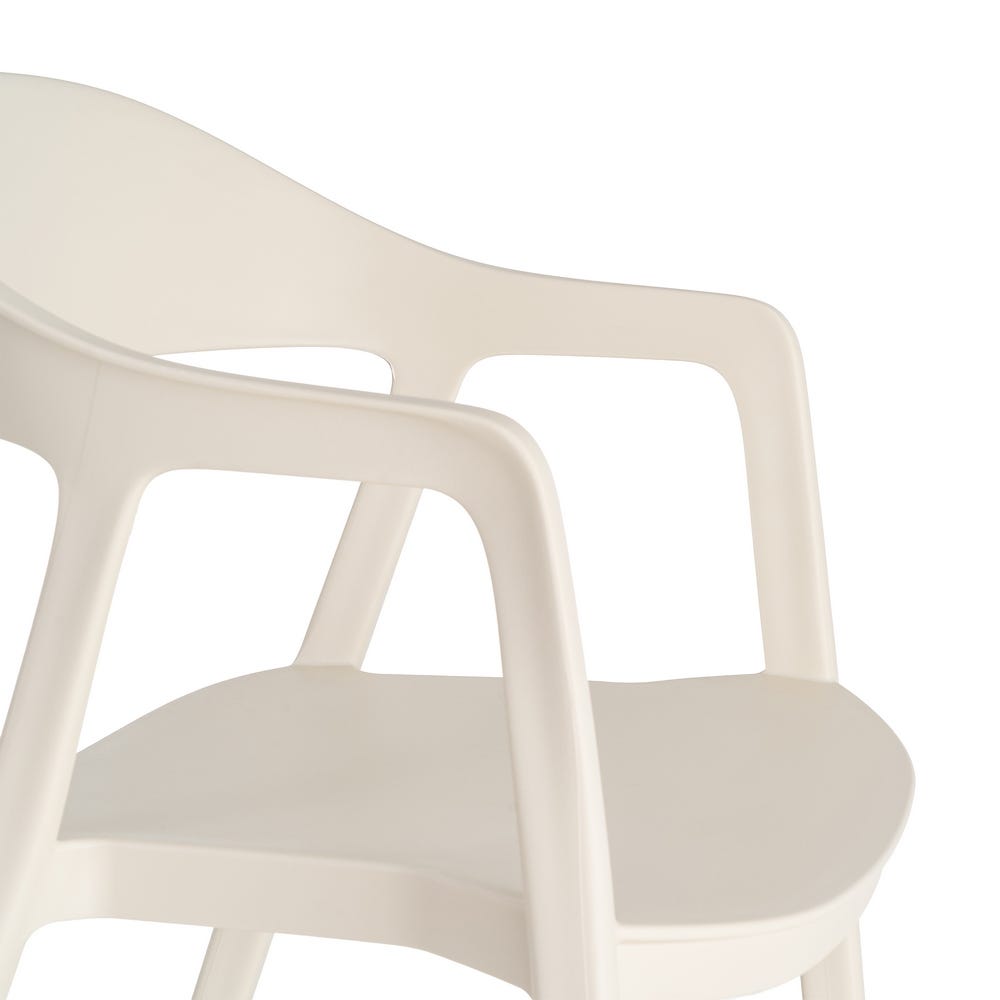 Pack de 2 Sillas de Jardín Ergonómica Apilable | Color Crema - Imagen 7