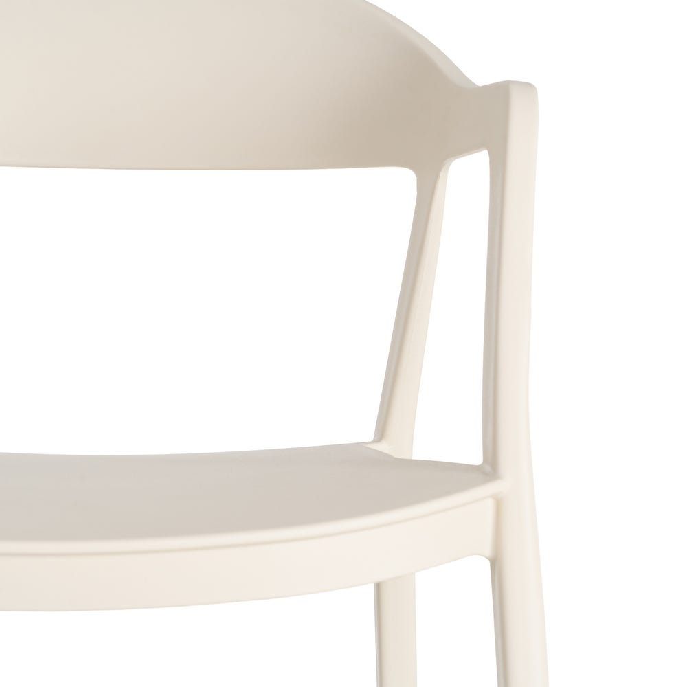 Pack de 2 Sillas de Jardín Ergonómica Apilable | Color Crema - Imagen 8