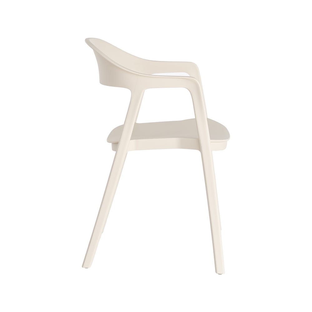 Pack de 2 Sillas de Jardín Ergonómica Apilable | Color Crema - Imagen 3