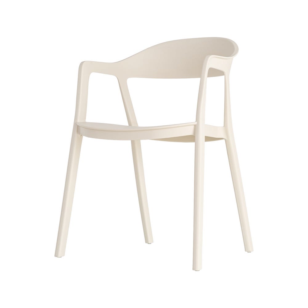 Pack de 2 Sillas de Jardín Ergonómica Apilable | Color Crema - Imagen 6