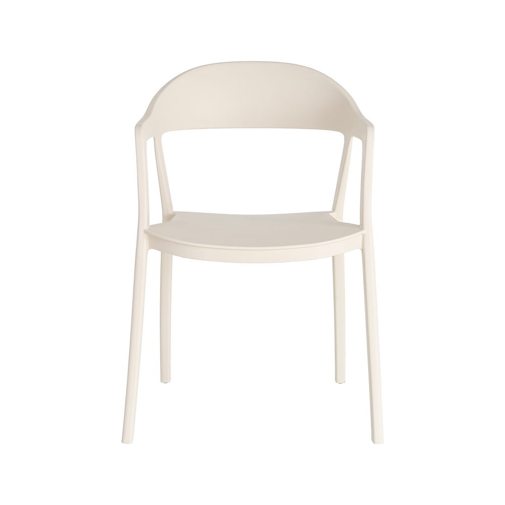 Pack de 2 Sillas de Jardín Ergonómica Apilable | Color Crema - Imagen 2