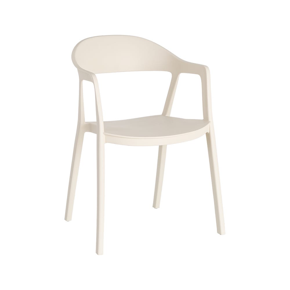 Pack de 2 Sillas de Jardín Ergonómica Apilable | Color Crema - Imagen 5