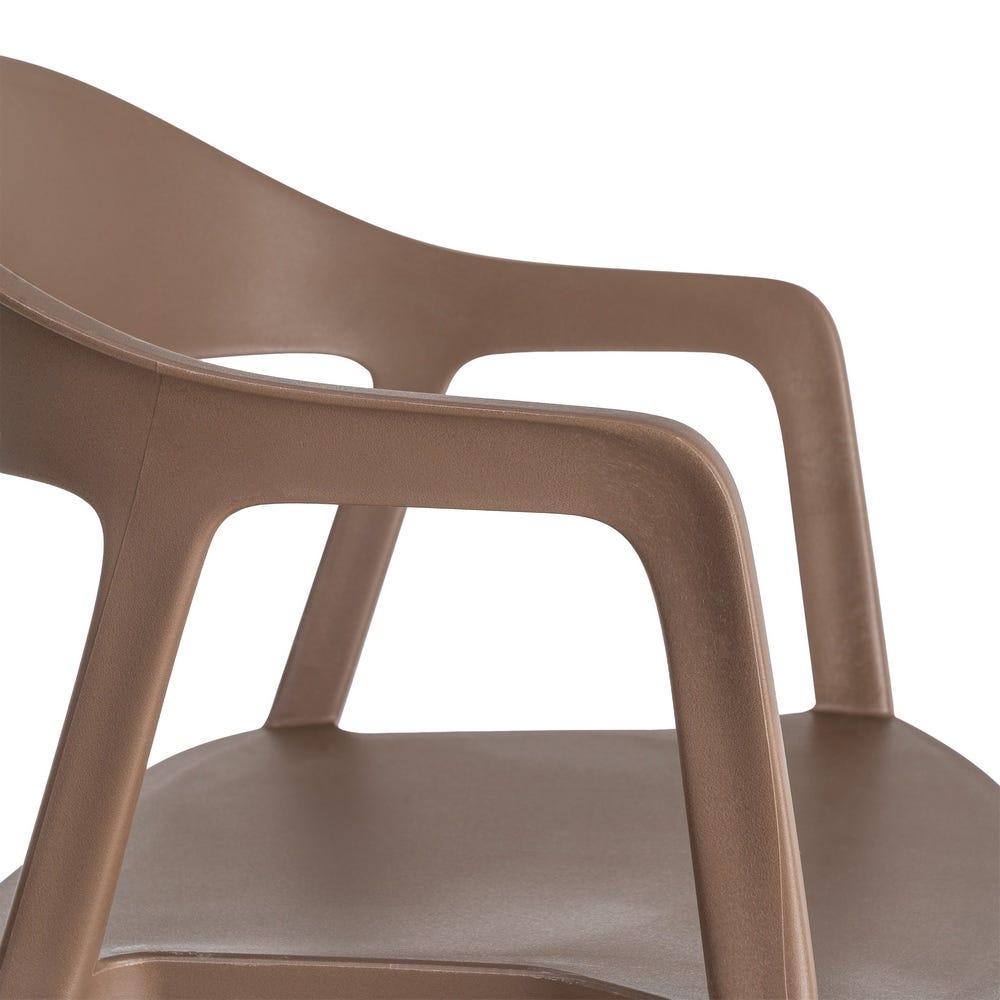 Pack de 2 Sillas de Jardín Ergonómica Apilable | Color Marrón - Imagen 7