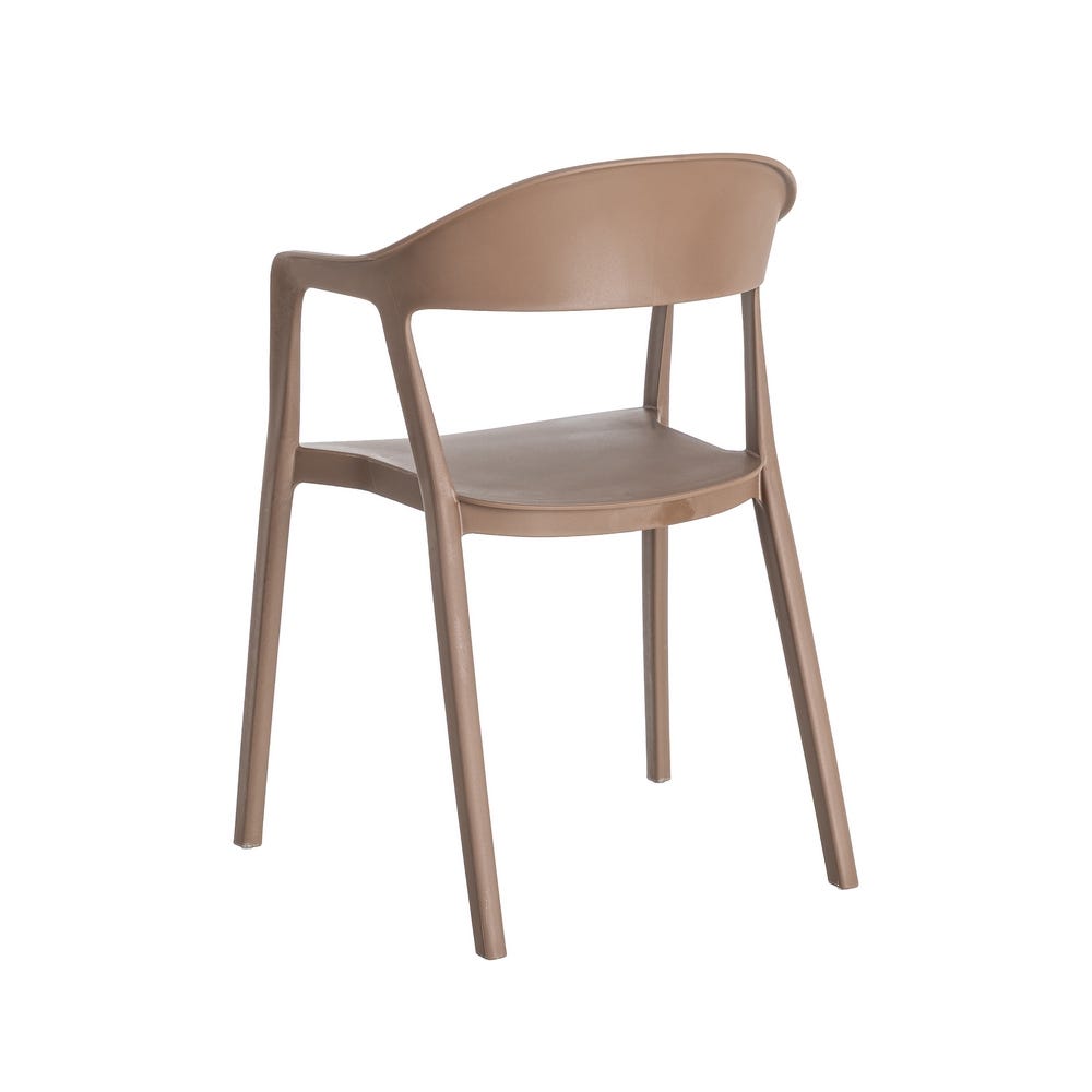 Pack de 2 Sillas de Jardín Ergonómica Apilable | Color Marrón - Imagen 4