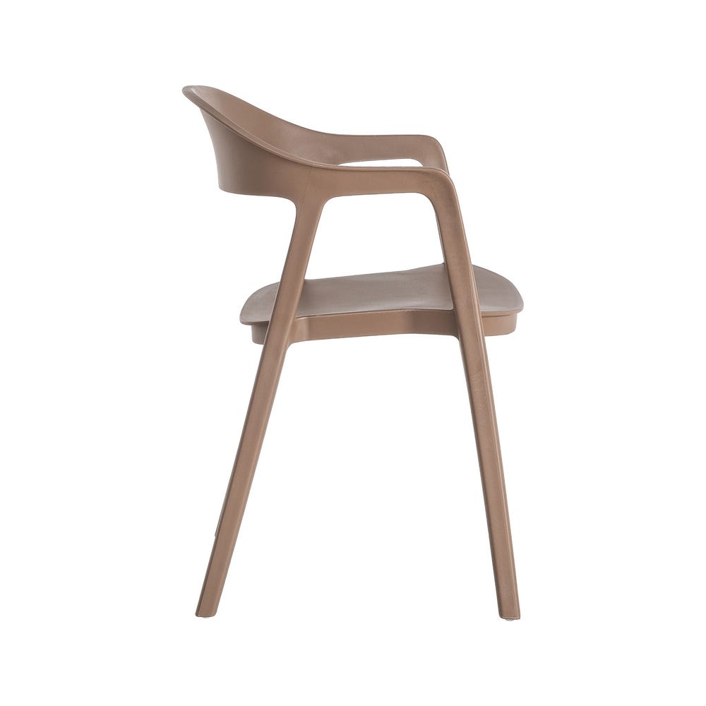 Pack de 2 Sillas de Jardín Ergonómica Apilable | Color Marrón - Imagen 3
