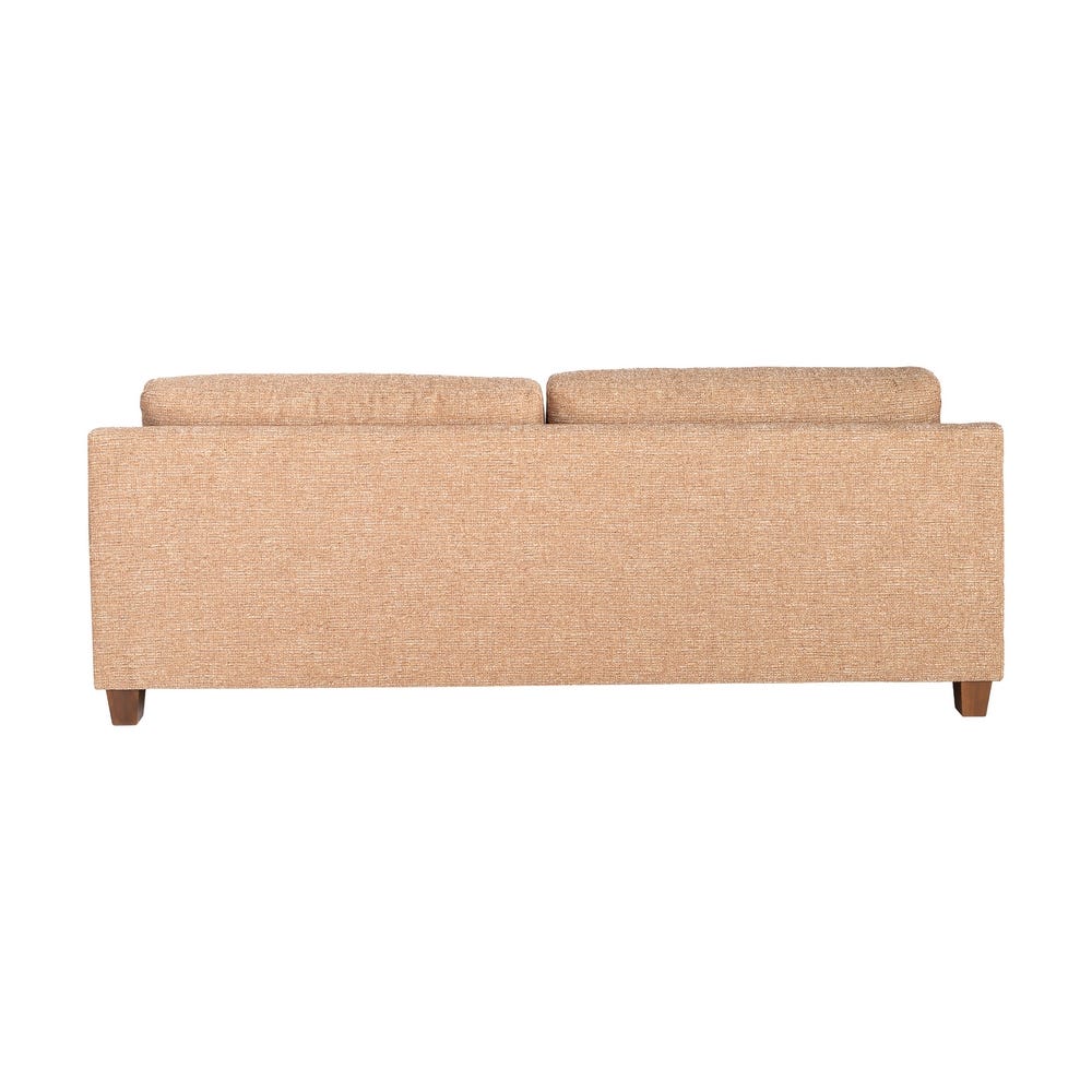 Sofá 3 plazas ocre tapizado en tela con estructura de madera – 221 x 90 x 87 cm - Imagen 3