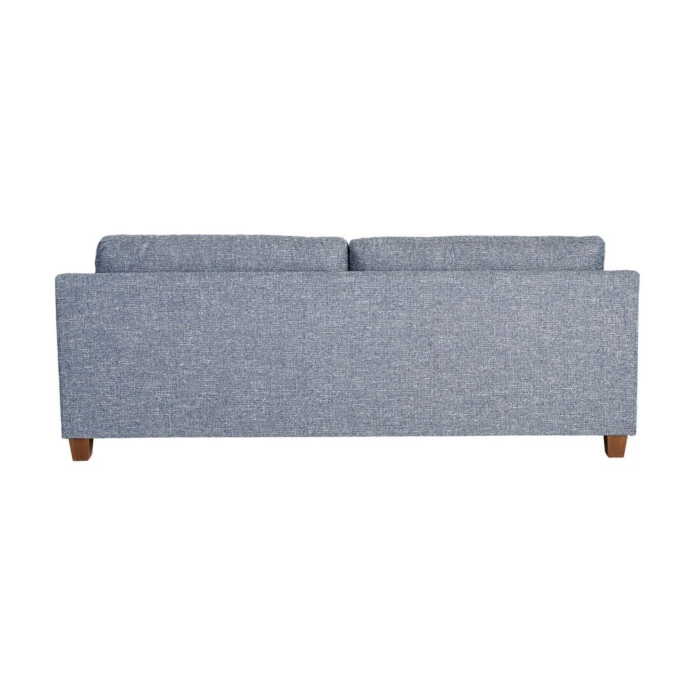 Sofá 3 plazas azul tapizado en tela con estructura de madera – 221 x 90 x 87 cm - Imagen 3