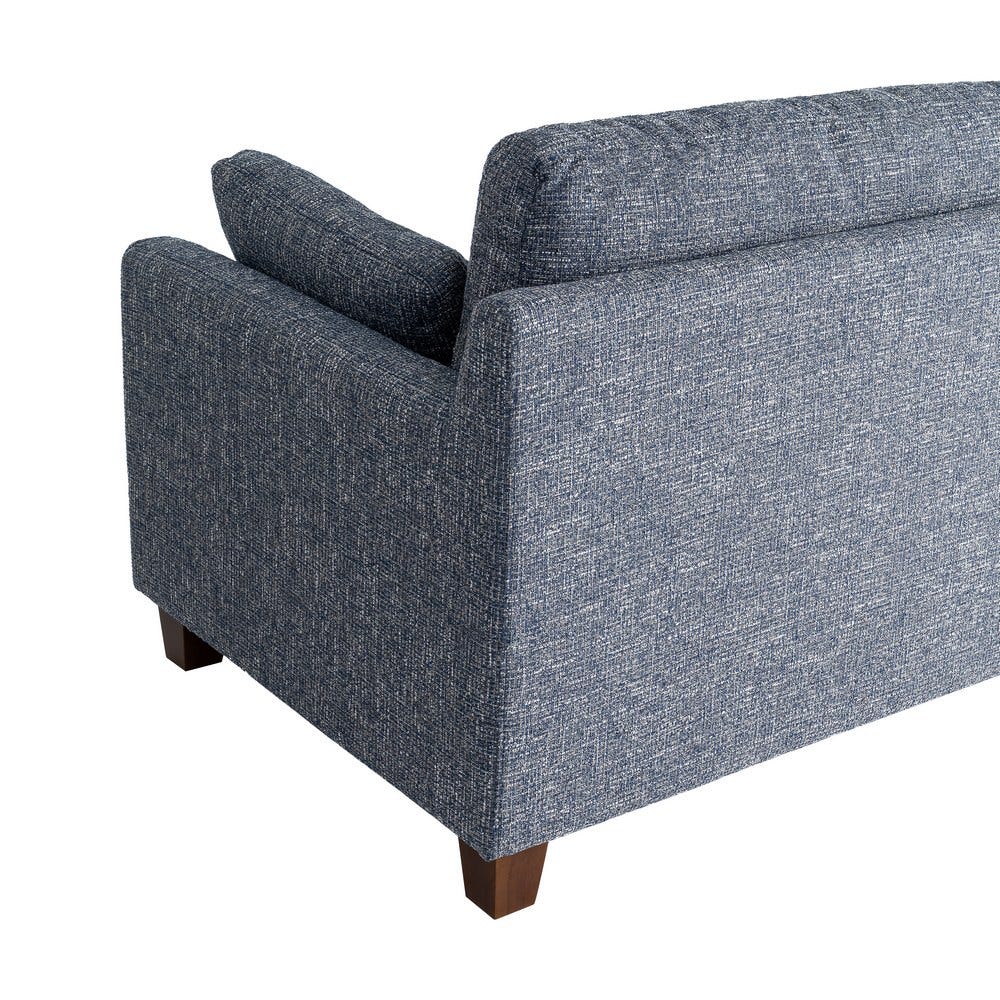 Sofá 3 plazas azul tapizado en tela con estructura de madera – 221 x 90 x 87 cm - Imagen 8