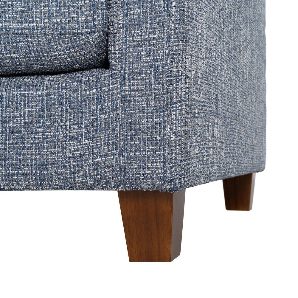 Sofá 3 plazas azul tapizado en tela con estructura de madera – 221 x 90 x 87 cm - Imagen 9