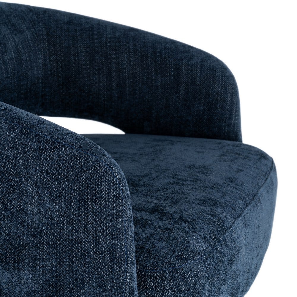 Sillón Giratorio Azul Tejido-Madera 71 x 68 x 72 cm - Imagen 2