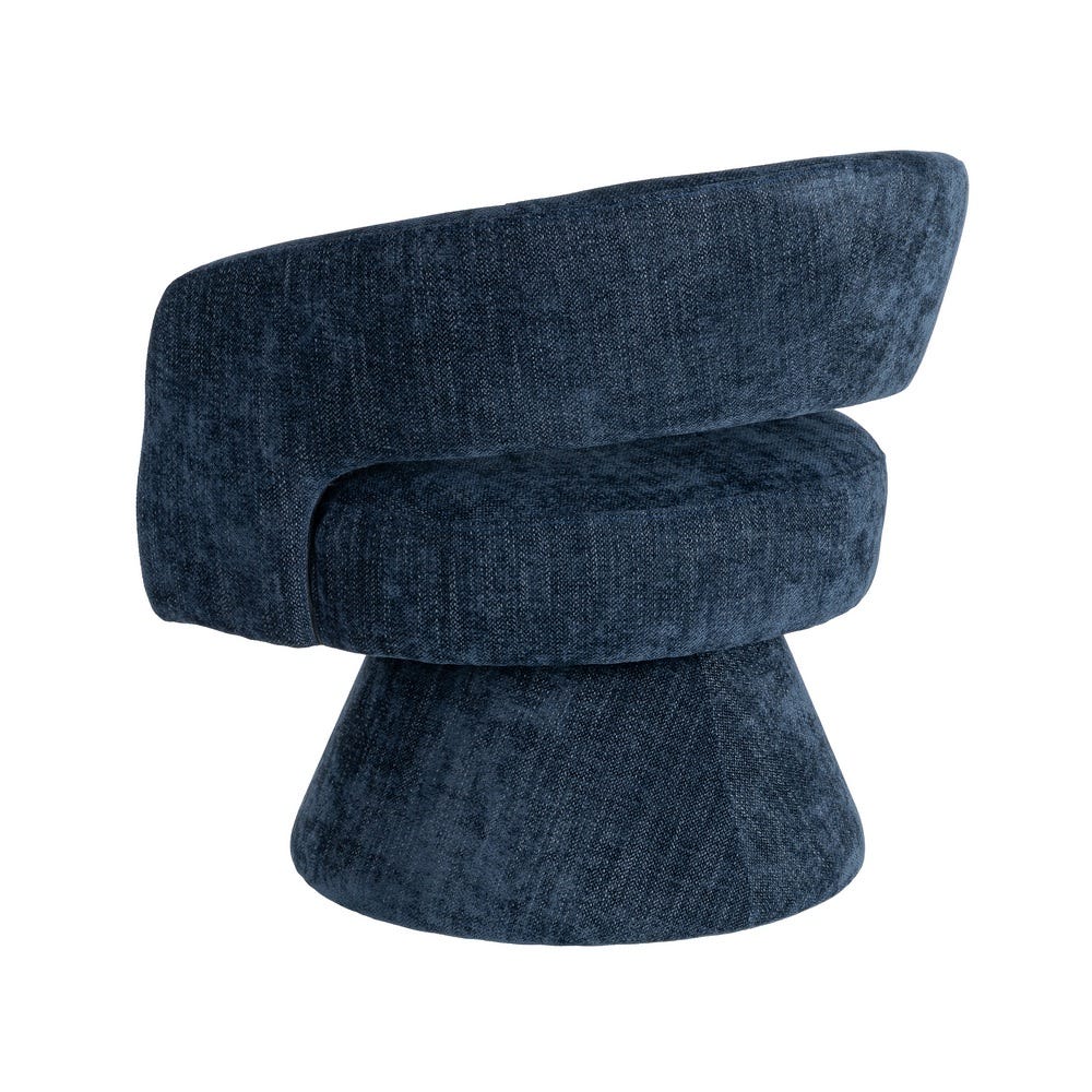 Sillón Giratorio Azul Tejido-Madera 71 x 68 x 72 cm - Imagen 4