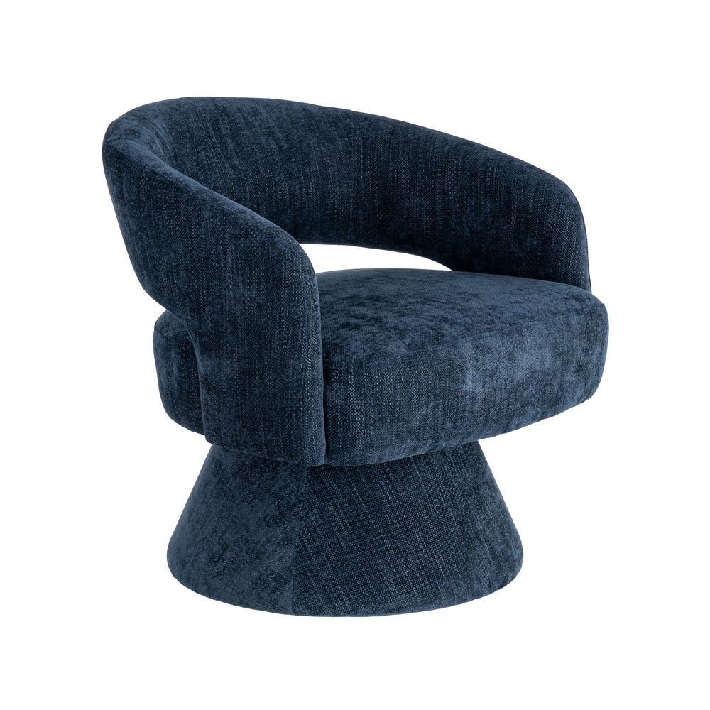 Sillón Giratorio Azul Tejido-Madera 71 x 68 x 72 cm - Imagen 11