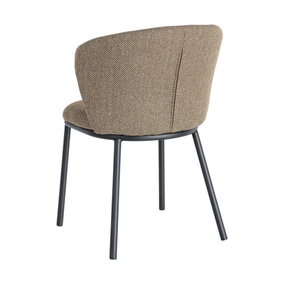 Pack de 2 Sillas Espiga Marrón Tejido-Metal 55 x 55 x 78 cm - Imagen 3