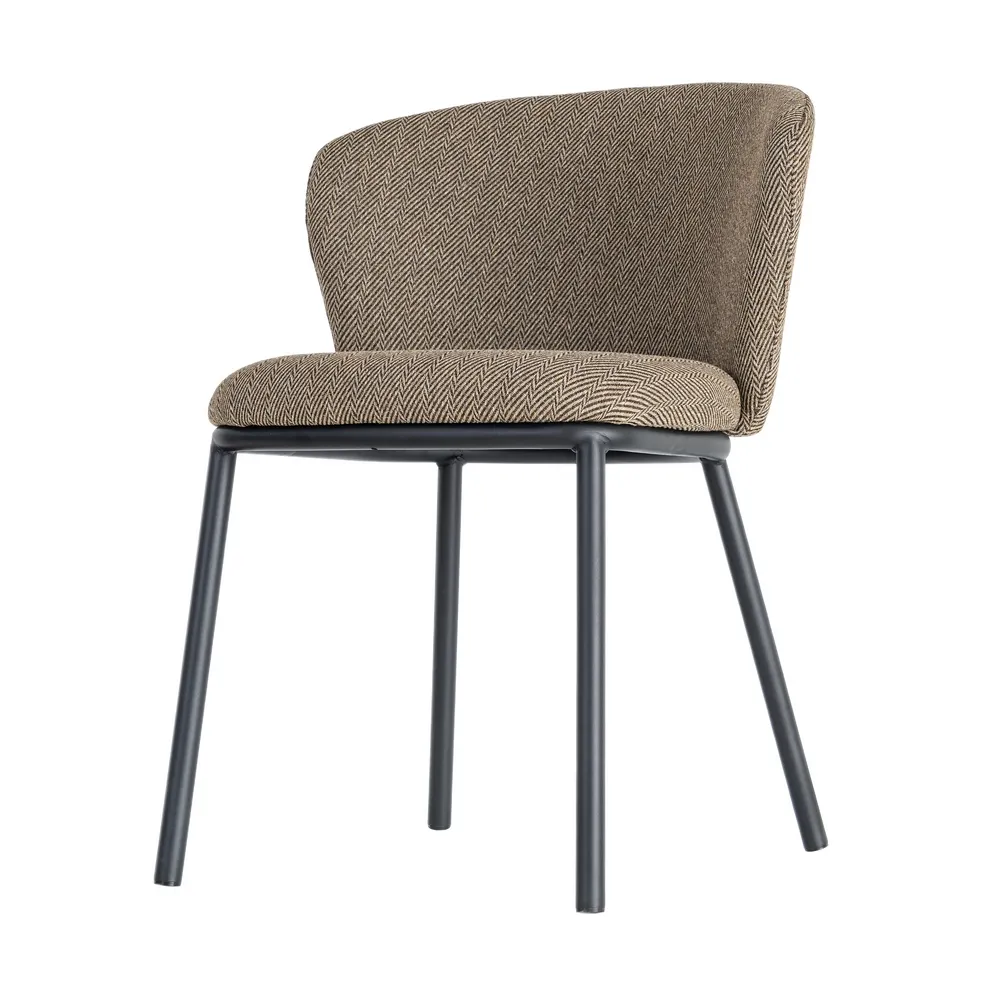 Pack de 2 Sillas Espiga Marrón Tejido-Metal 55 x 55 x 78 cm - Imagen 5