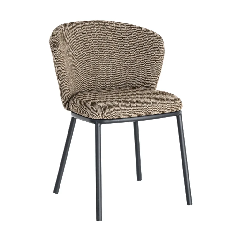 Pack de 2 Sillas Espiga Marrón Tejido-Metal 55 x 55 x 78 cm - Imagen 2