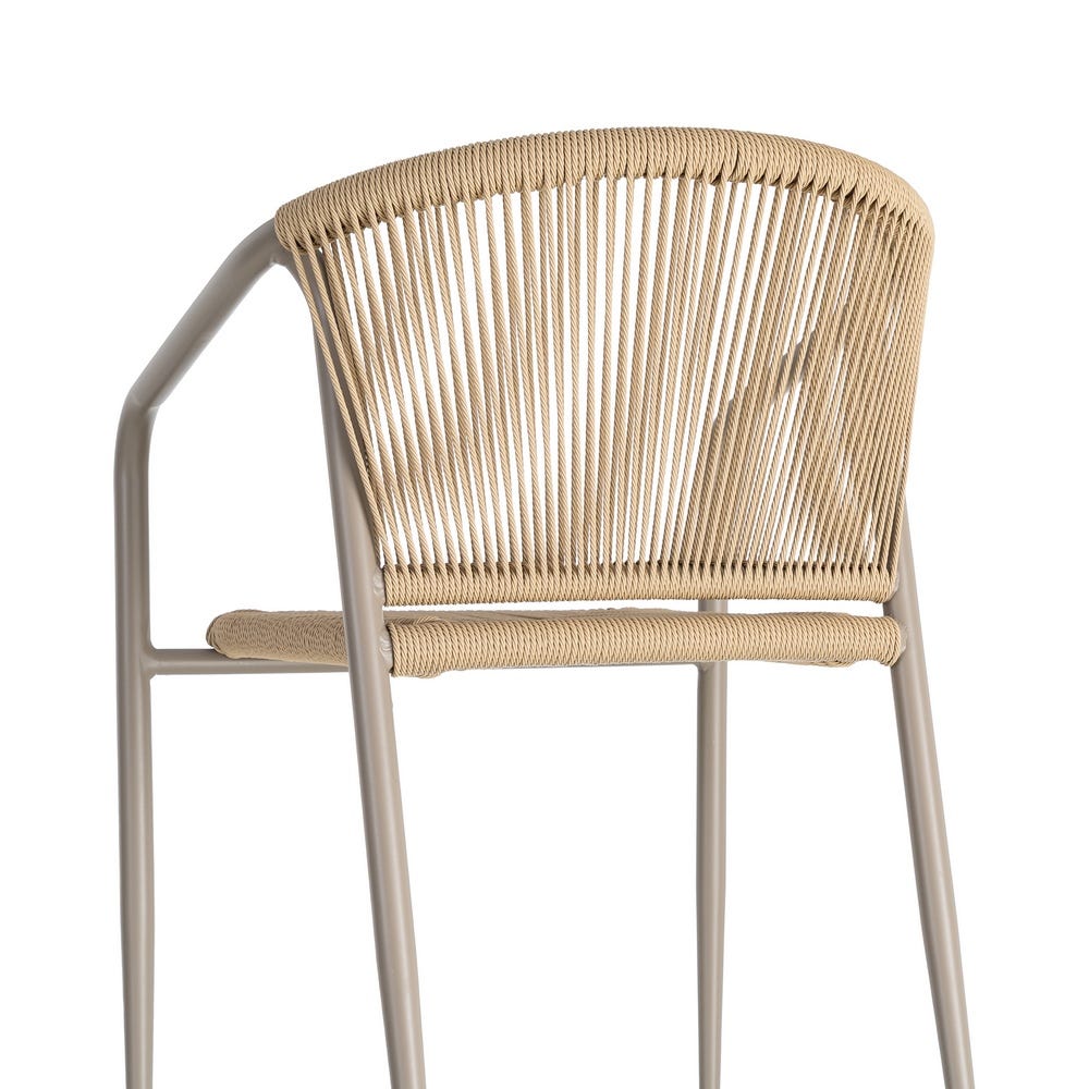 Pack de 2 Sillas de Terraza Mediana | Aluminio y Ratán Sintético - Apilable - Imagen 7