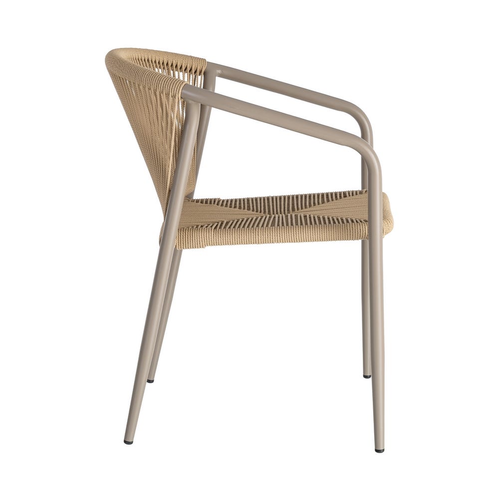 Pack de 2 Sillas de Terraza Mediana | Aluminio y Ratán Sintético - Apilable - Imagen 4