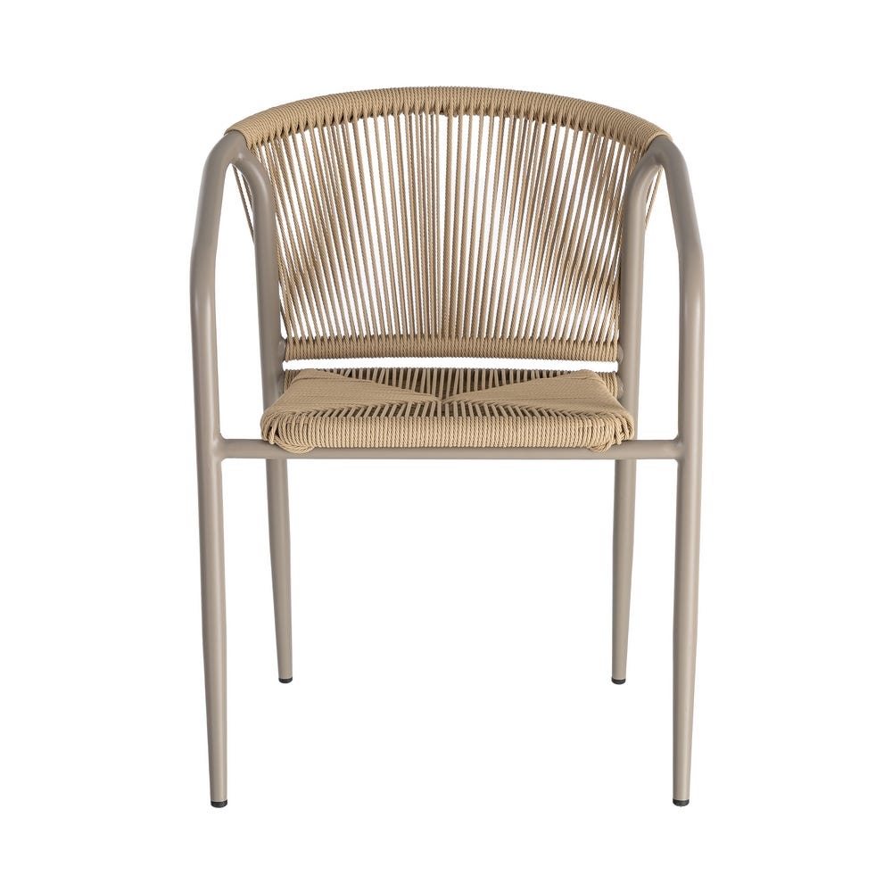 Pack de 2 Sillas de Terraza Mediana | Aluminio y Ratán Sintético - Apilable - Imagen 3