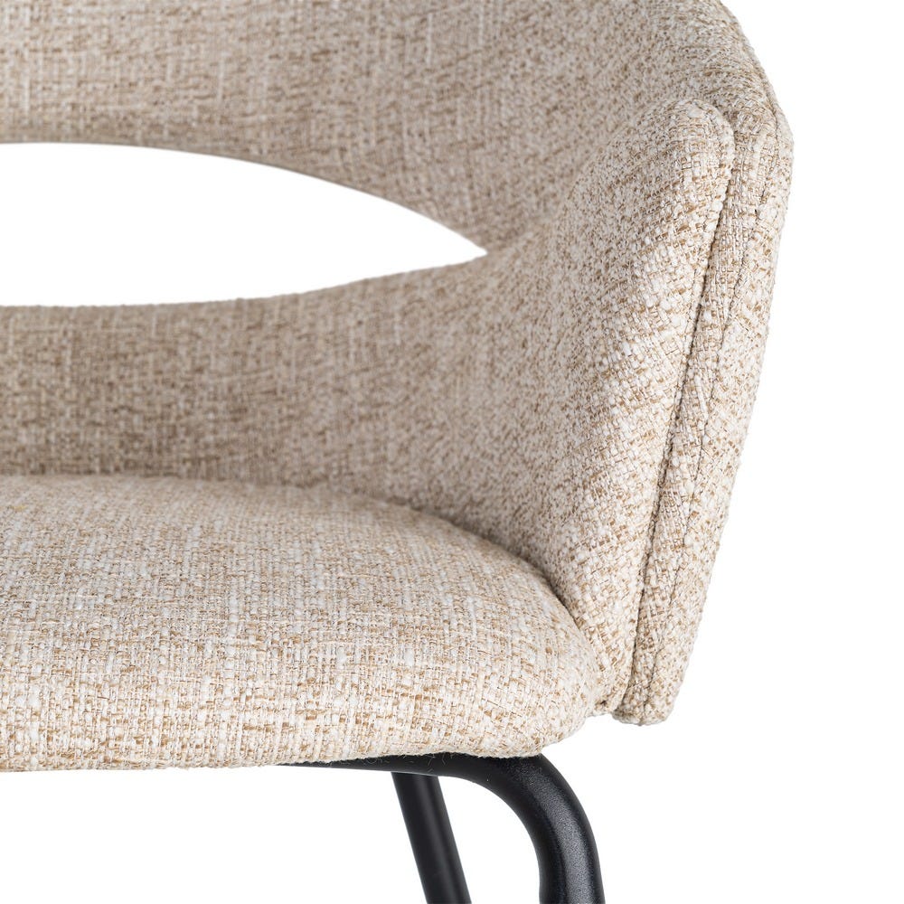 Pack de 2 Sillas Brazos Beige Tejido-Metal 59 x 61 x 82 cm - Imagen 8
