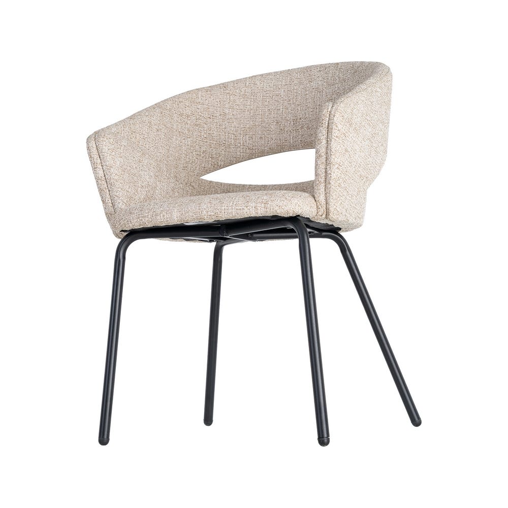 Pack de 2 Sillas Brazos Beige Tejido-Metal 59 x 61 x 82 cm - Imagen 5