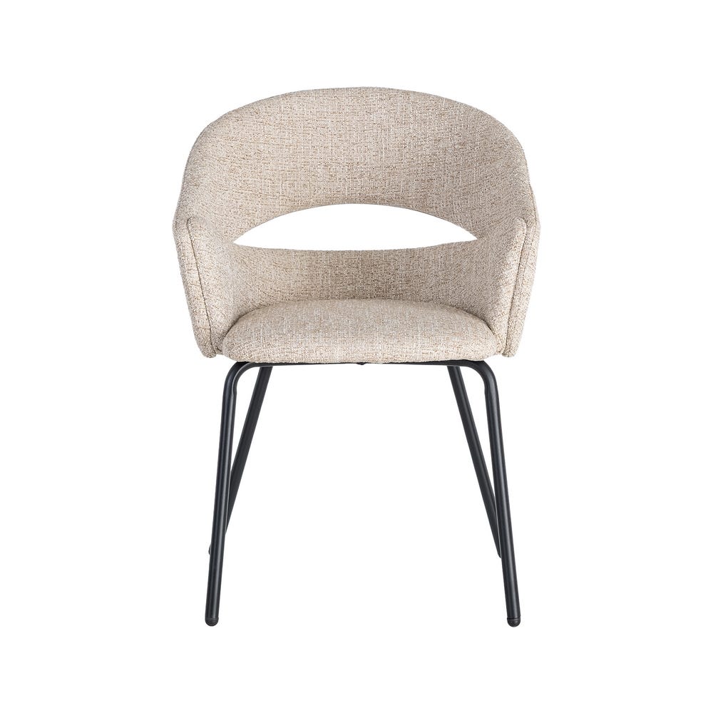 Pack de 2 Sillas Brazos Beige Tejido-Metal 59 x 61 x 82 cm - Imagen 3