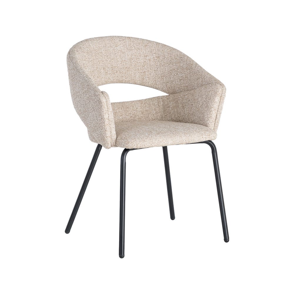 Pack de 2 Sillas Brazos Beige Tejido-Metal 59 x 61 x 82 cm - Imagen 2