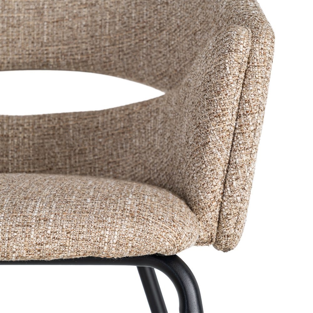 Pack de 2 Sillas Brazos Taupe Tejido-Metal 59 x 61 x 82 cm - Imagen 8