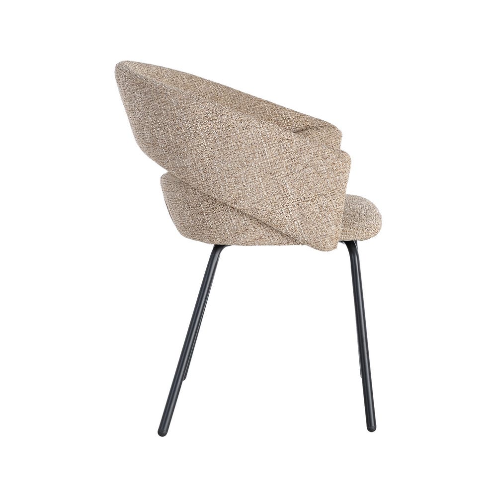 Pack de 2 Sillas Brazos Taupe Tejido-Metal 59 x 61 x 82 cm - Imagen 4