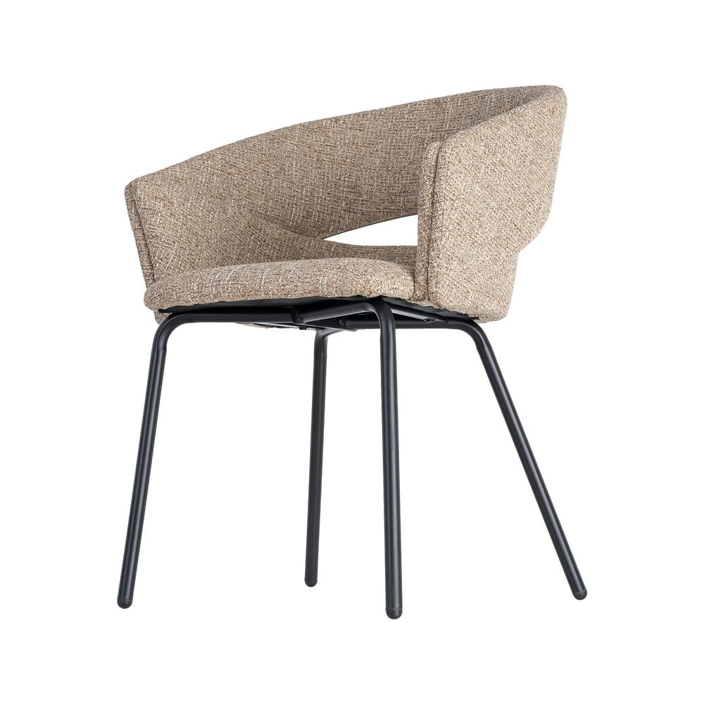 Pack de 2 Sillas Brazos Taupe Tejido-Metal 59 x 61 x 82 cm - Imagen 5