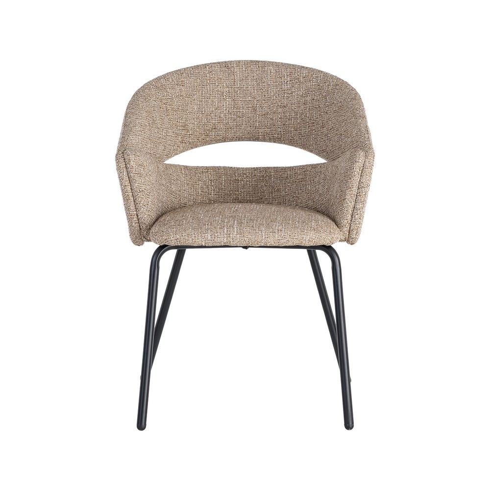 Pack de 2 Sillas Brazos Taupe Tejido-Metal 59 x 61 x 82 cm - Imagen 3