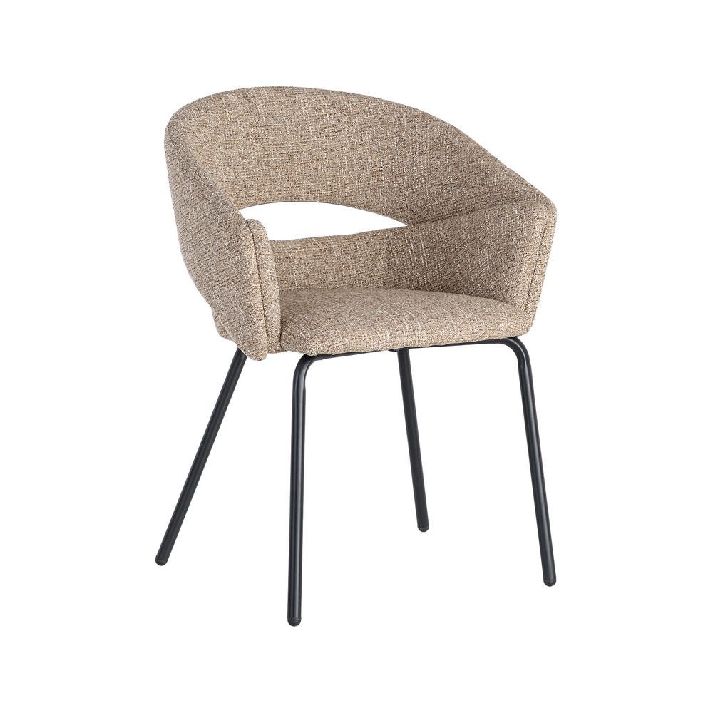 Pack de 2 Sillas Brazos Taupe Tejido-Metal 59 x 61 x 82 cm - Imagen 2