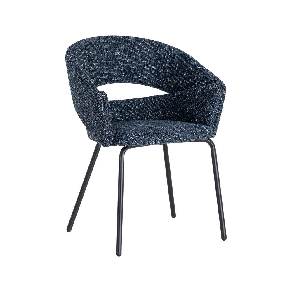 Pack de 2 Sillas Brazos Azul Tejido-Metal 59 x 61 x 82 cm - Imagen 2