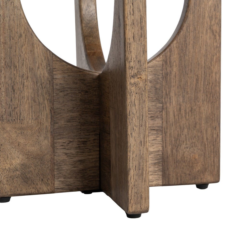Mesa Auxiliar Marrón Madera-Cristal 40 x 40 x 51 cm - Imagen 5
