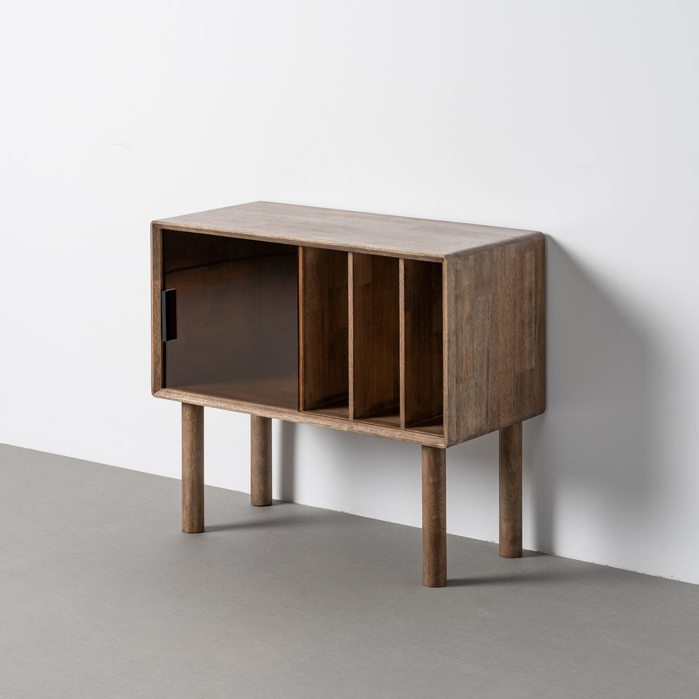 Mueble Auxiliar Marrón Madera-Cristal 80 x 38 x 70 cm - Imagen 11