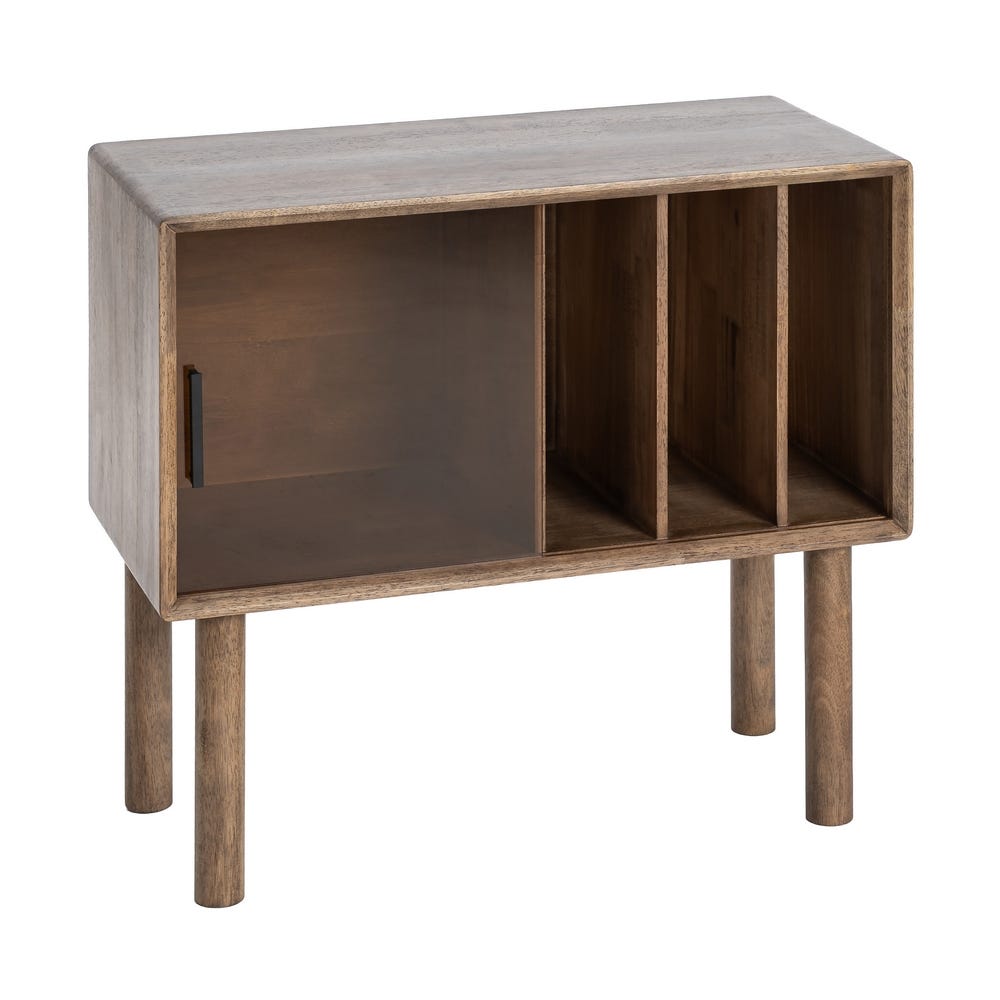 Mueble Auxiliar Marrón Madera-Cristal 80 x 38 x 70 cm - Imagen 2