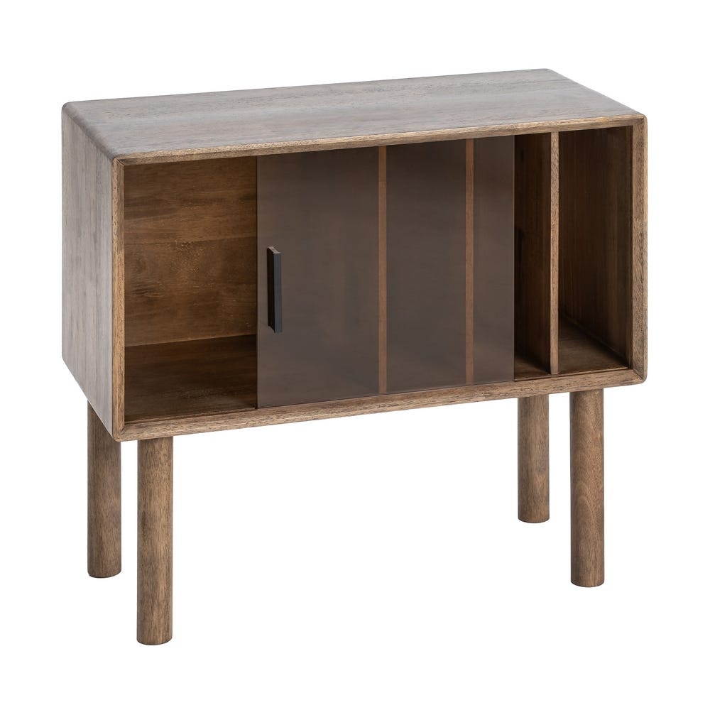 Mueble Auxiliar Marrón Madera-Cristal 80 x 38 x 70 cm - Imagen 3