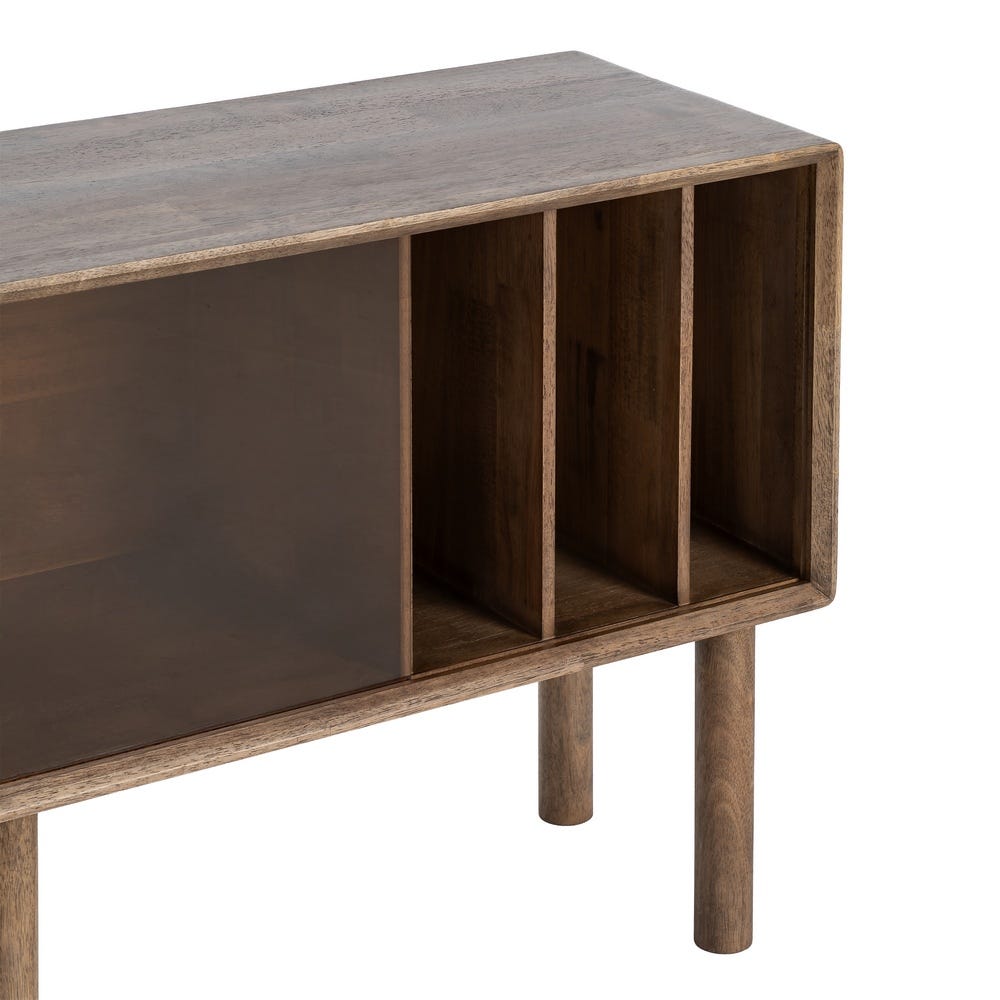 Mueble Auxiliar Marrón Madera-Cristal 80 x 38 x 70 cm - Imagen 4