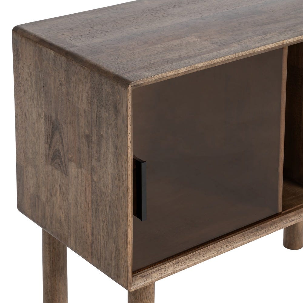 Mueble Auxiliar Marrón Madera-Cristal 80 x 38 x 70 cm - Imagen 5