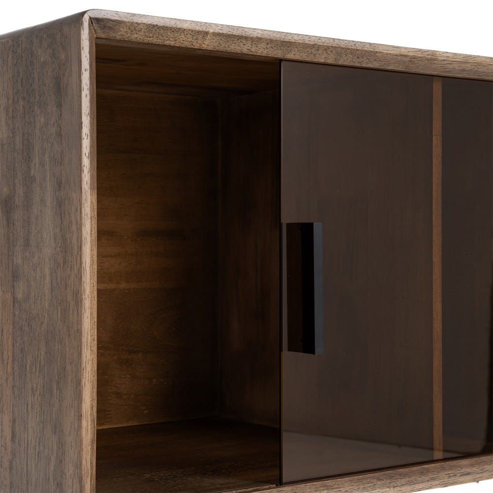 Mueble Auxiliar Marrón Madera-Cristal 80 x 38 x 70 cm - Imagen 7