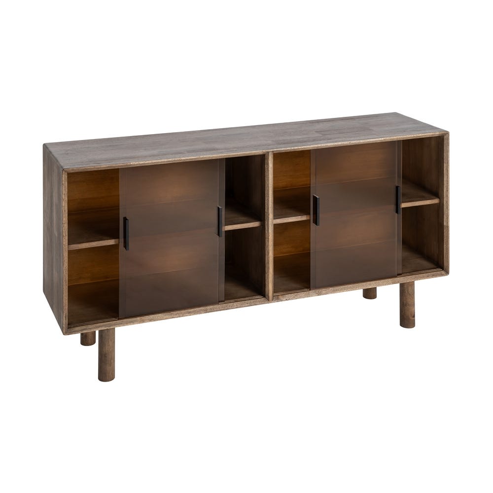 Aparador Marrón Madera-Cristal 160 x 46 x 80 cm - Imagen 3