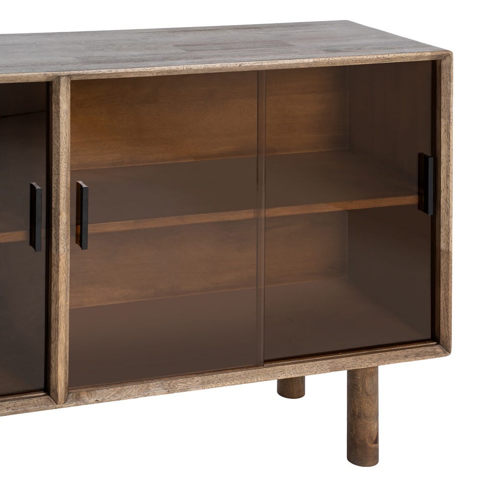 Aparador Marrón Madera-Cristal 160 x 46 x 80 cm - Imagen 4