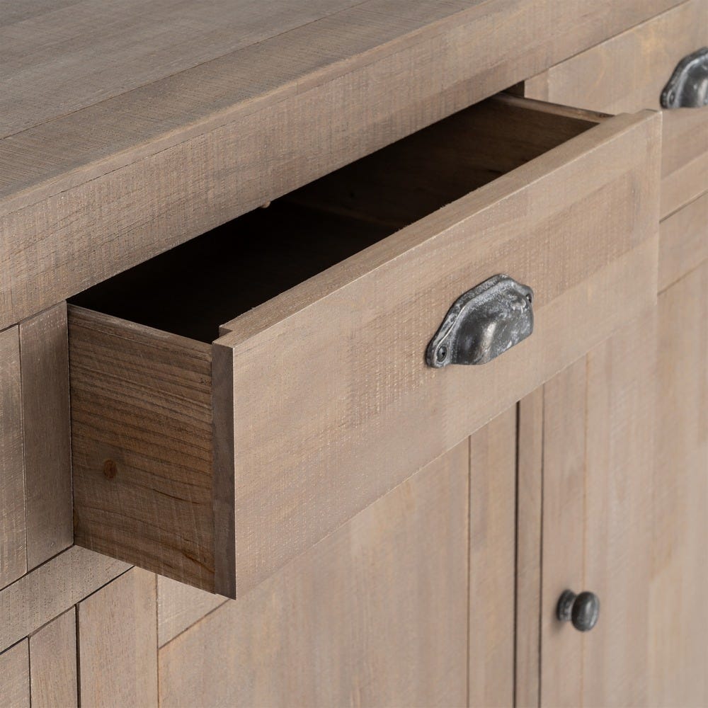 Aparador Natural Madera De Pino 140 x 40 x 86,50 cm - Imagen 6