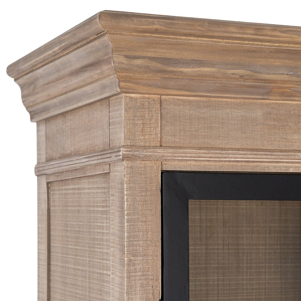 Vitrina Natural-Negro Madera De Pino 87 x 40 x 198 cm - Imagen 5