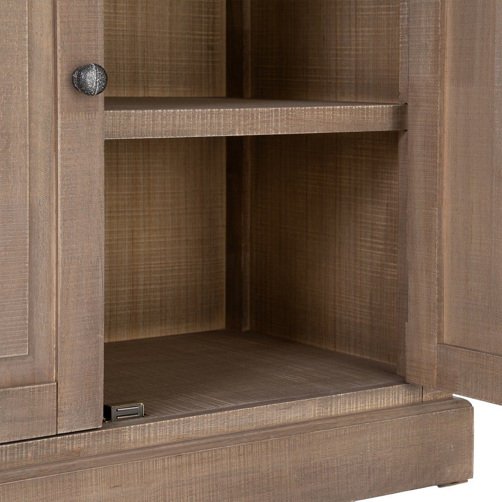 Vitrina Natural-Negro Madera De Pino 87 x 40 x 198 cm - Imagen 7