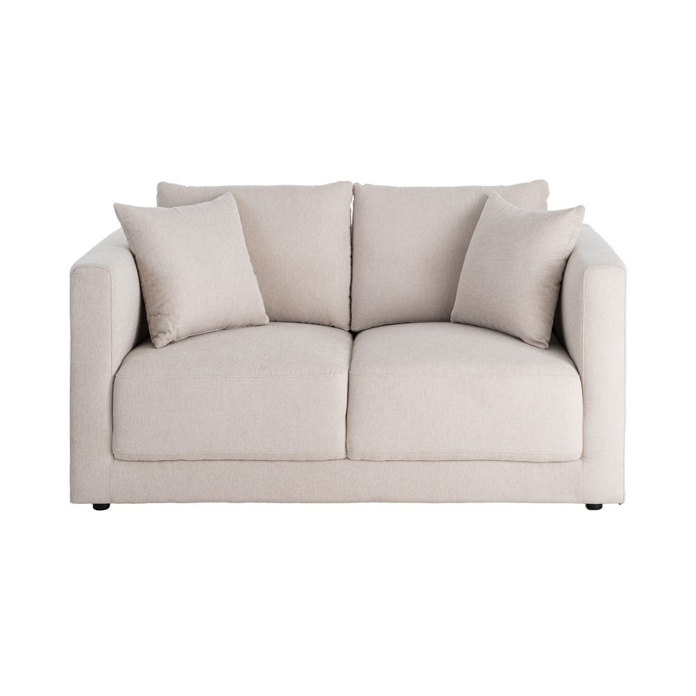 Sofá 2 Plazas Crema Tejido-Madera 165 x 96 x 86 cm - Imagen 3