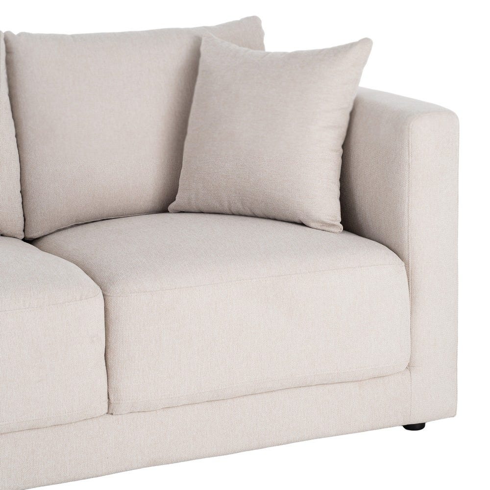 Sofá 2 Plazas Crema Tejido-Madera 165 x 96 x 86 cm - Imagen 5