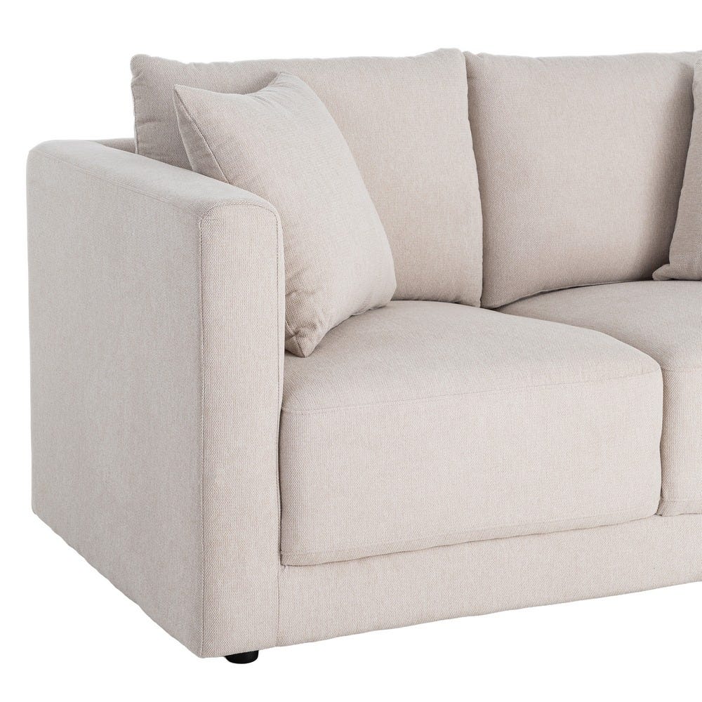 Sofá 2 Plazas Crema Tejido-Madera 165 x 96 x 86 cm - Imagen 6