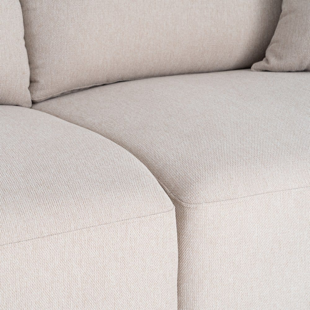 Sofá 2 Plazas Crema Tejido-Madera 165 x 96 x 86 cm - Imagen 7